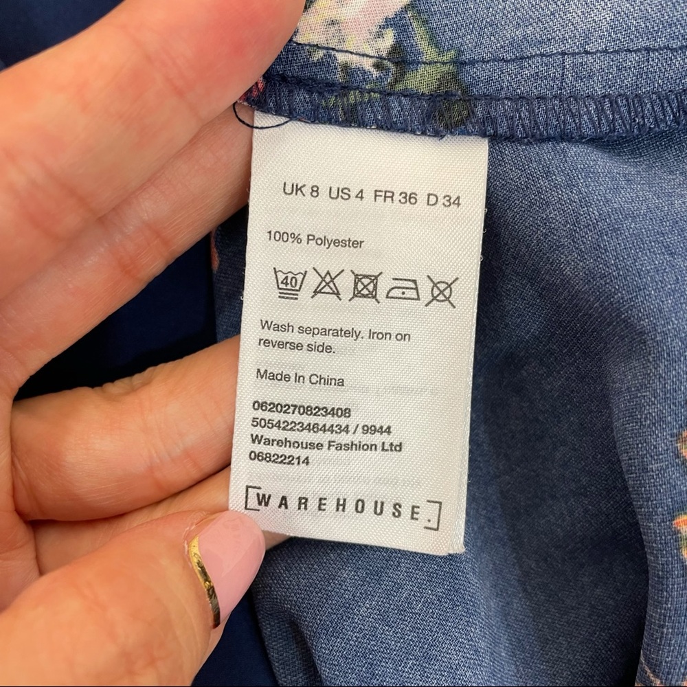 Warehouse Navy Floral Shift Dress View 6